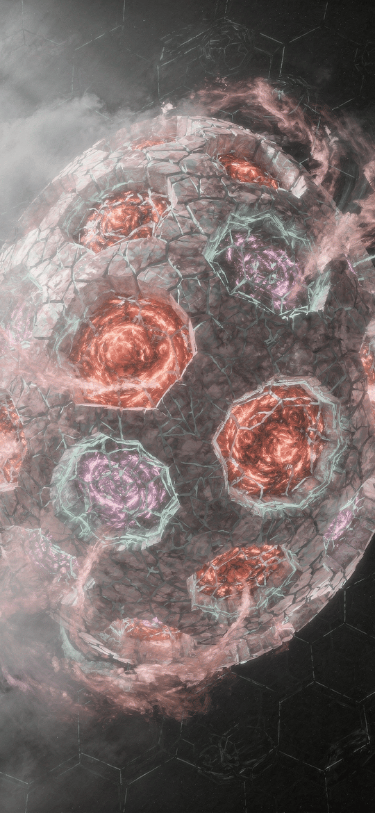 Cracked Planet with Glowing Orange Cores