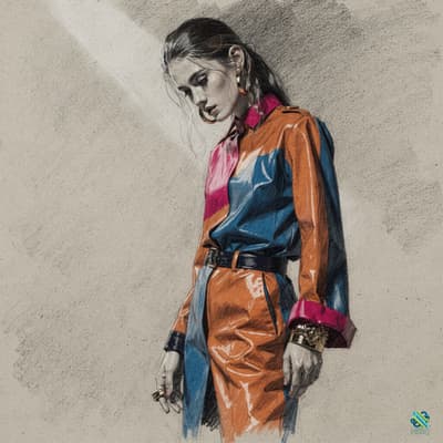 Woman in Color Block Shirt and Pants