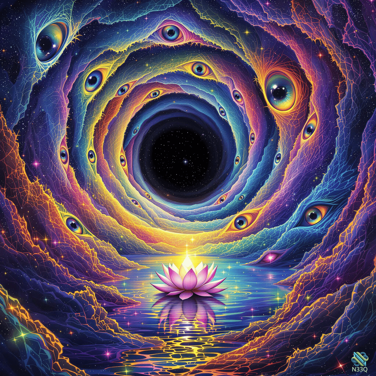 Lotus Flower in Cosmic Eye Vortex