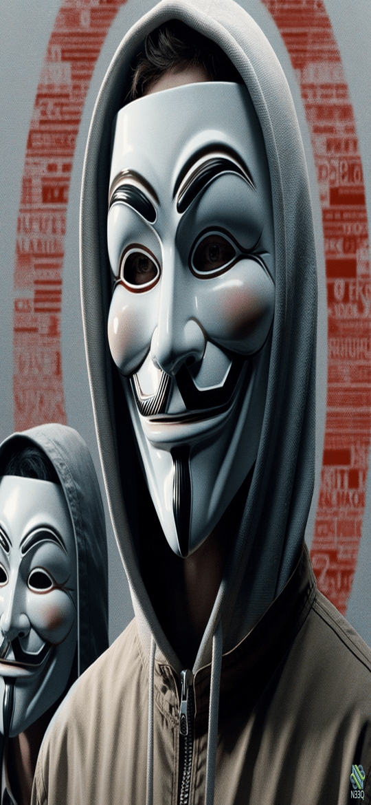 Two Hooded Figures in Guy Fawkes Masks