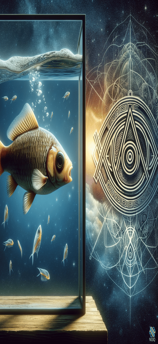 Large Carp in Glass Aquarium with Cosmic Eye