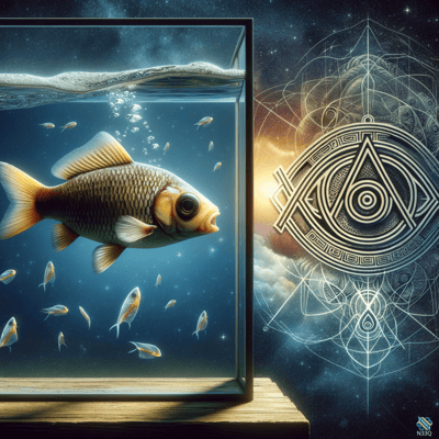 Large Carp in Glass Aquarium with Cosmic Eye