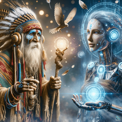 Shaman and Cyborg Facing in Cosmic Encounter