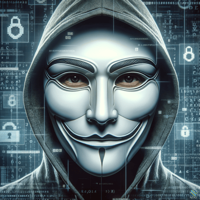 Hooded Figure in Silver Guy Fawkes Mask