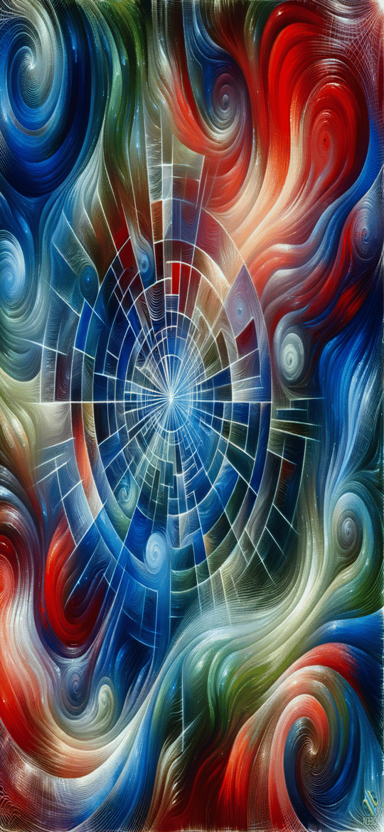 Vibrant Central Vortex with Radiating Swirls