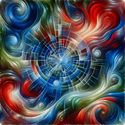 Vibrant Central Vortex with Radiating Swirls