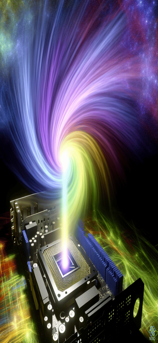 Graphics Card with Cosmic Light Vortex