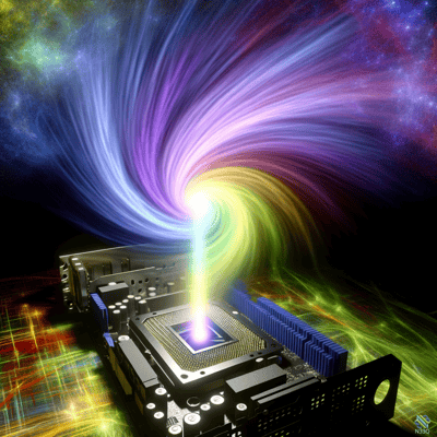 Graphics Card with Cosmic Light Vortex