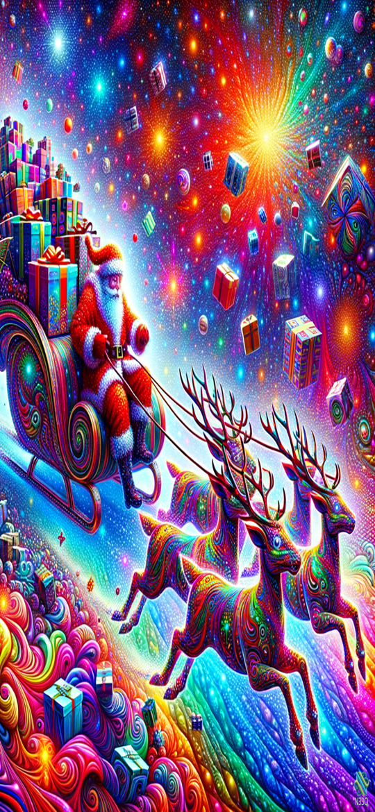Santa's Psychedelic Sleigh Ride Through Space