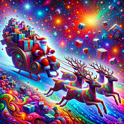 Santa's Psychedelic Sleigh Ride Through Space