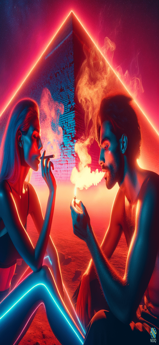 Couple Smoking by Neon Pyramid