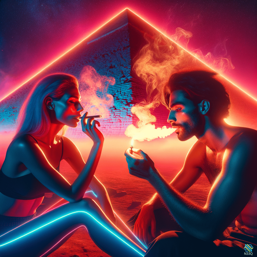 Couple Smoking by Neon Pyramid