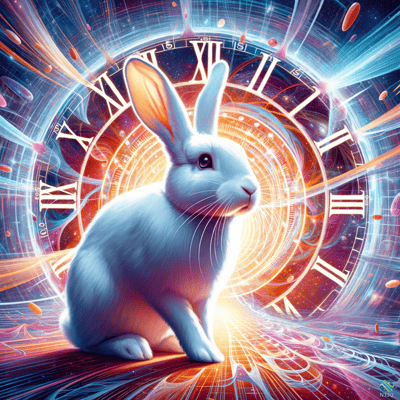 White Rabbit Before Cosmic Clock Vortex