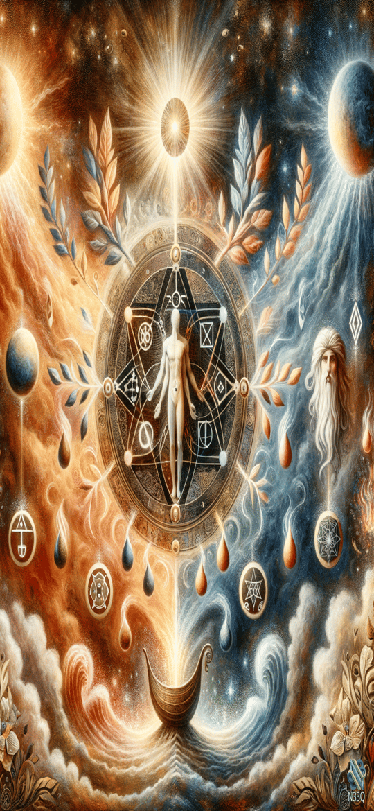 Human Figure in Alchemical Cosmic Circle