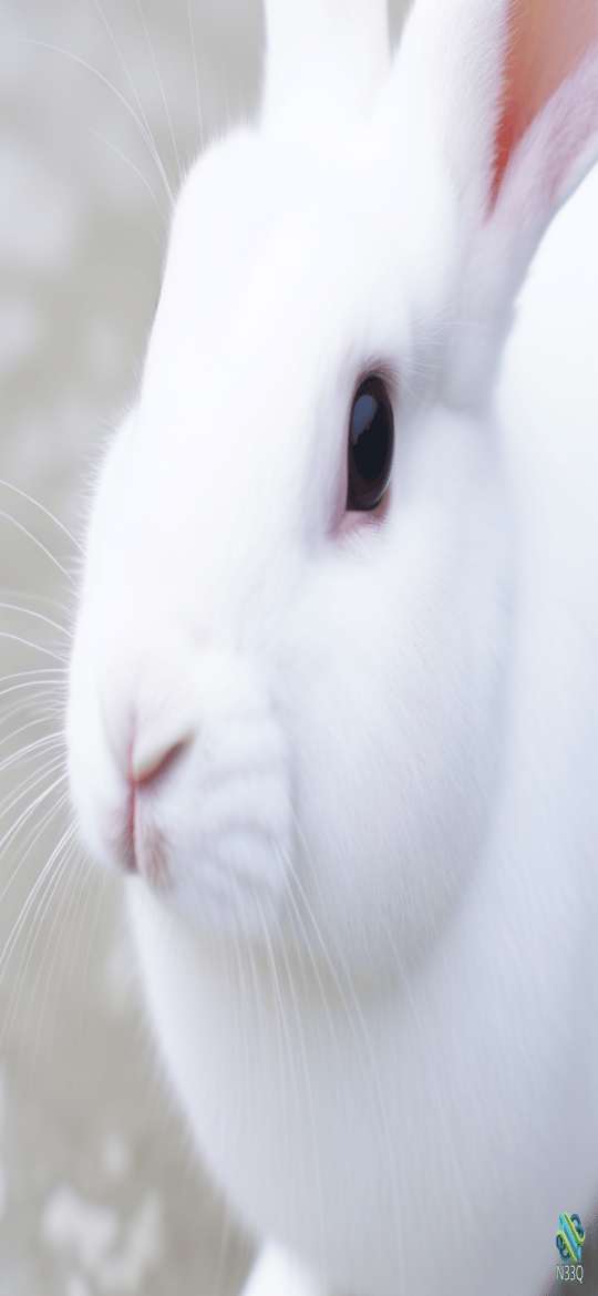 Close-Up of White Rabbit Face