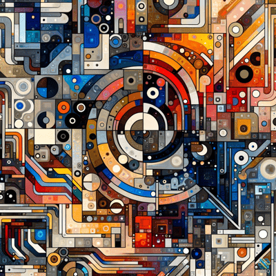 Concentric Circles Geometric Abstract Mosaic
