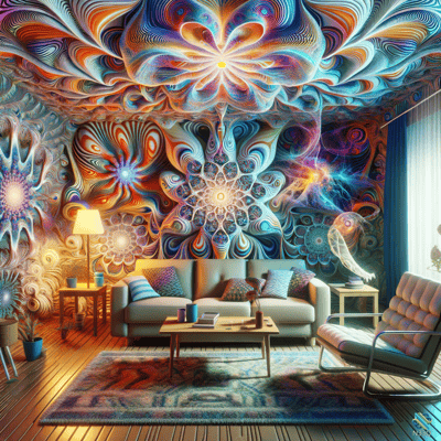 Psychedelic Living Room with Mandala Walls