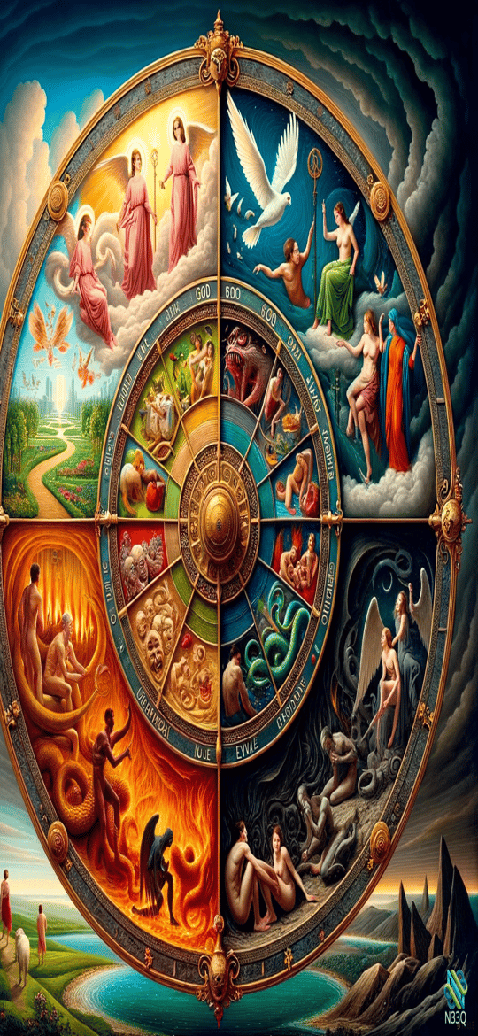 Ornate Wheel of Heaven and Hell