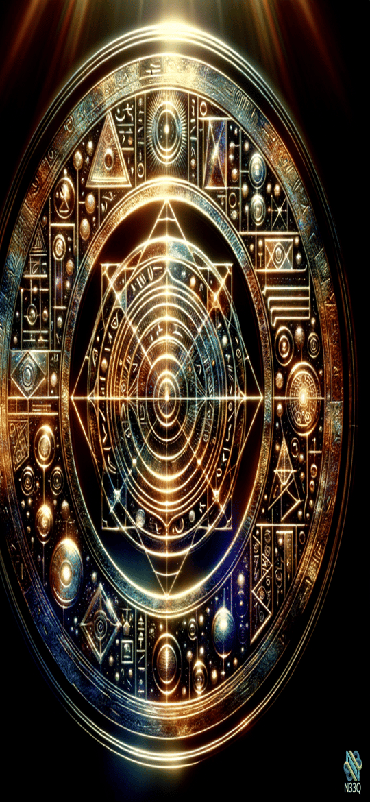 Golden Glowing Sacred Geometry Mandala