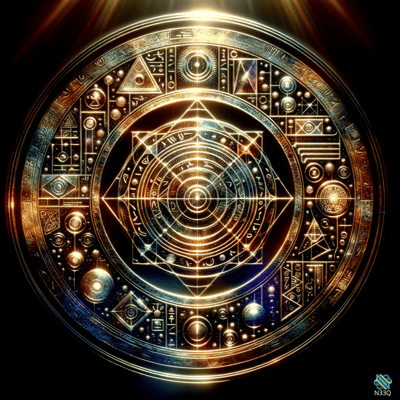 Golden Glowing Sacred Geometry Mandala