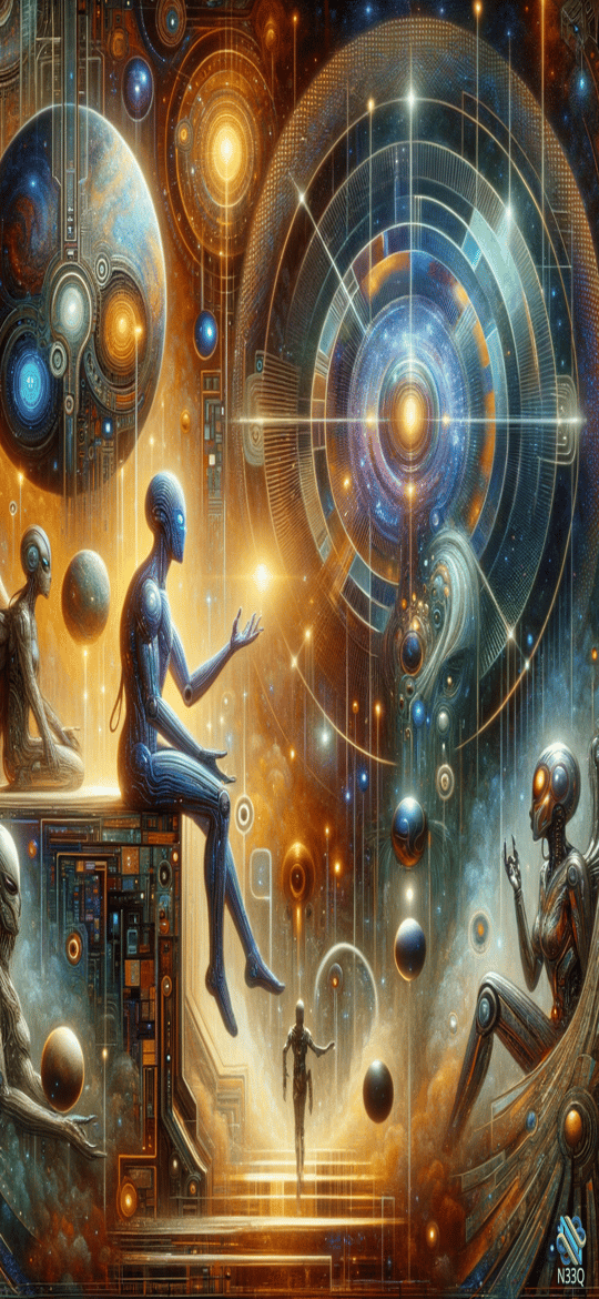 Androids Among Celestial Spheres and Portals