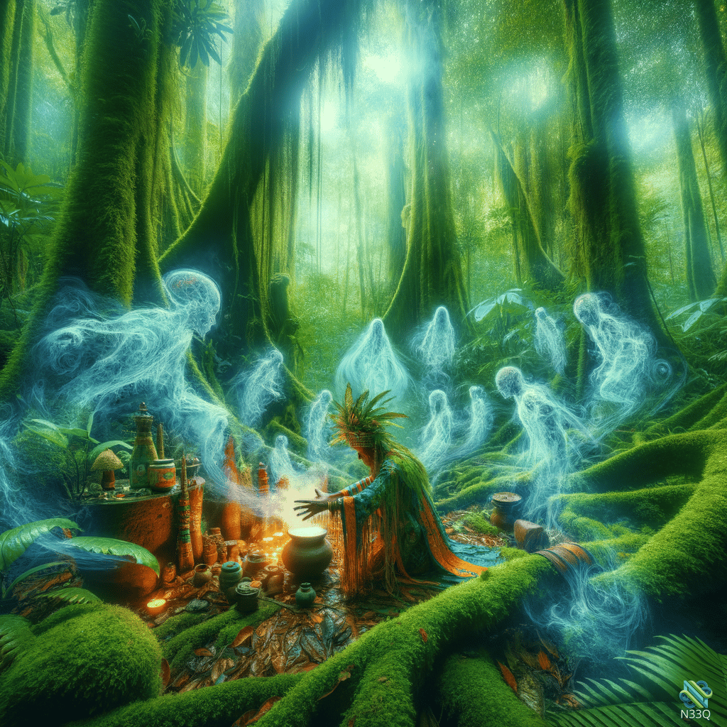 Shaman Summoning Spirits in Mossy Jungle