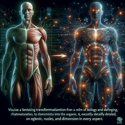 Anatomical Figure Transforming into Digital Entity