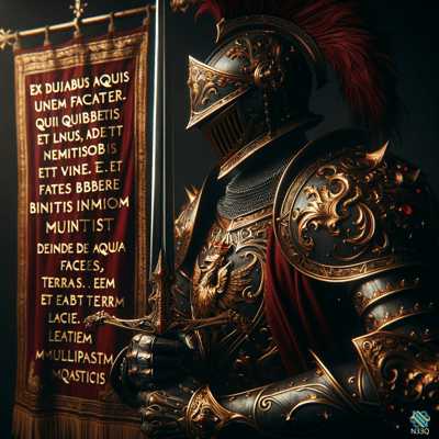 Knight in Ornate Black and Gold Armor