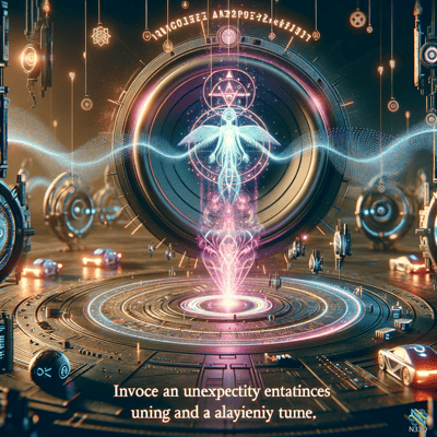 Luminous Angel in Neon Futuristic Portal