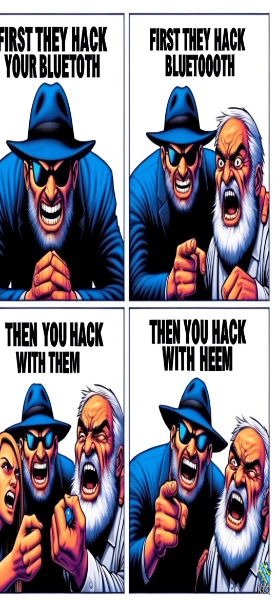 Angry Bearded Men Bluetooth Hacking Comic