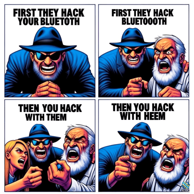 Angry Bearded Men Bluetooth Hacking Comic