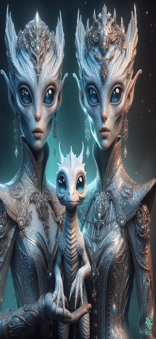 Alien Queens Presenting Baby Dragon
