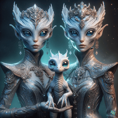 Alien Queens Presenting Baby Dragon
