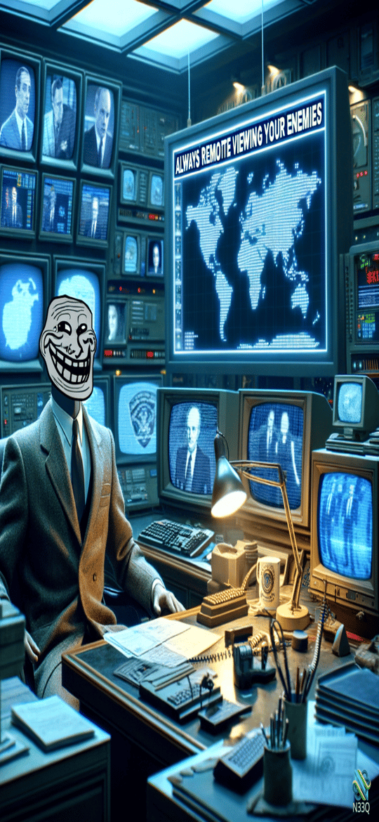 Trollface Agent Monitoring Enemies on World Map
