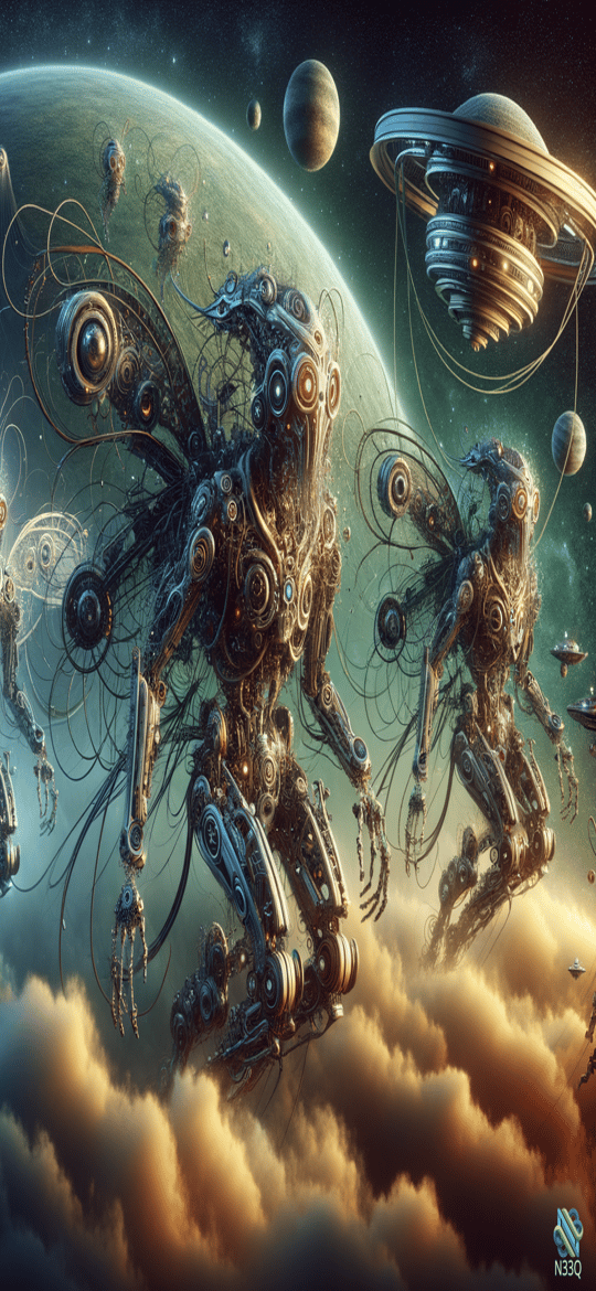 Robotic Insects Soaring Above Alien Planet