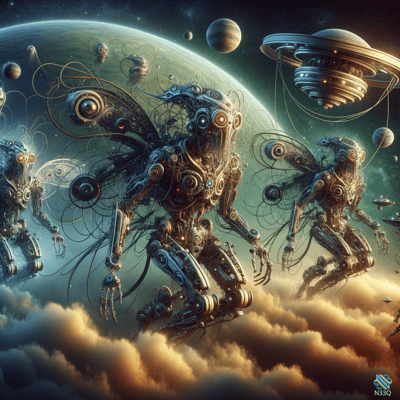 Robotic Insects Soaring Above Alien Planet
