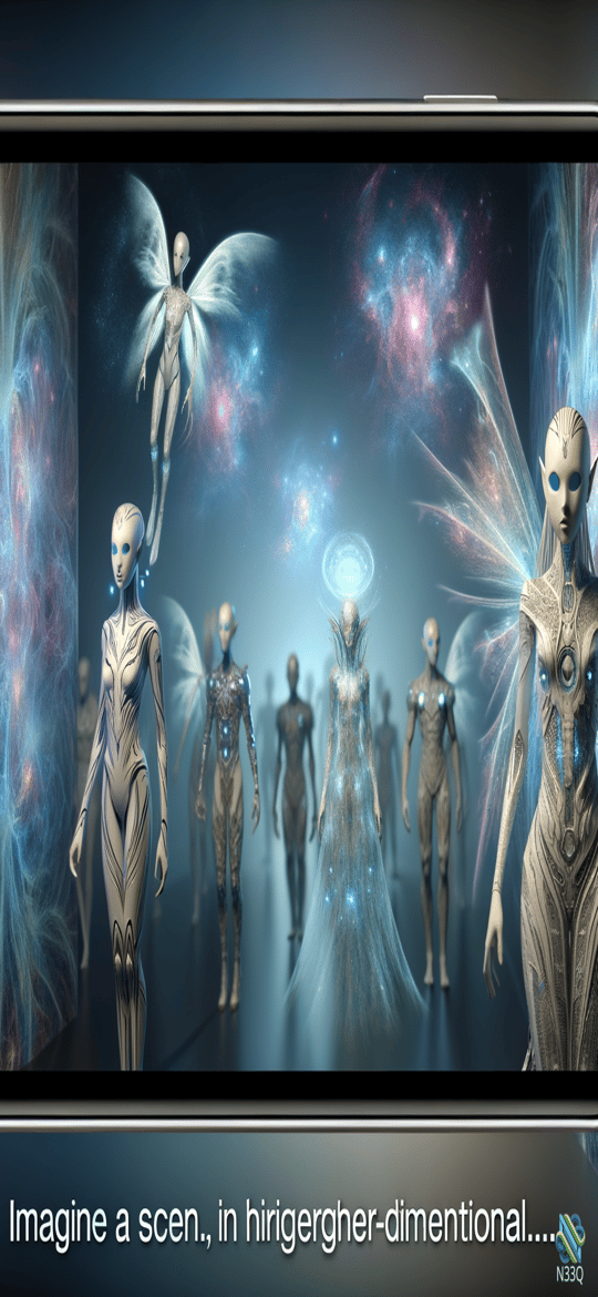 Winged Ethereal Figures in Cosmic Realm