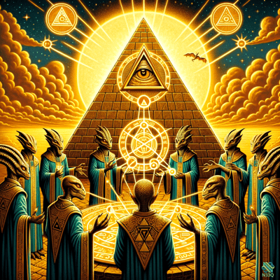 Reptilians Ritual at Glowing Pyramid Eye