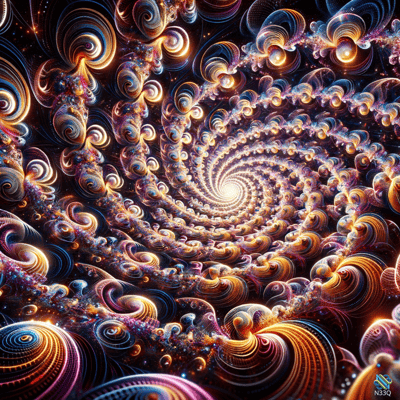Vibrant Cosmic Fractal Spiral Vortex
