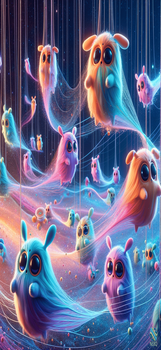 Fluffy Creatures Drifting Through Cosmic Nebula