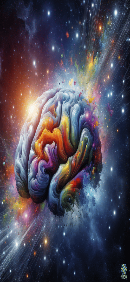 Explosive Rainbow Brain in Deep Space