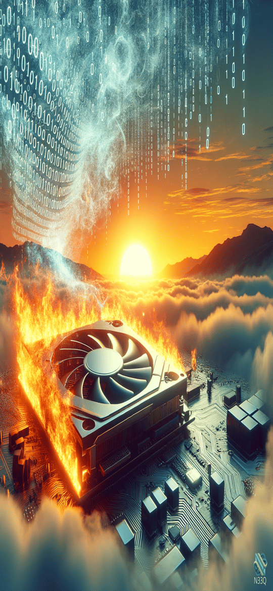 Burning GPU with Binary Code at Sunset