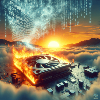 Burning GPU with Binary Code at Sunset