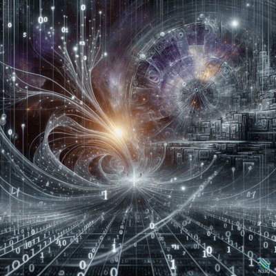Binary Code Vortex to Futuristic Portal