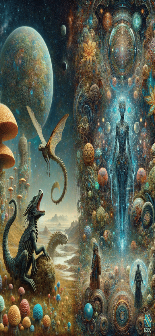 Dragons and Luminous Figure in Cosmic Realm
