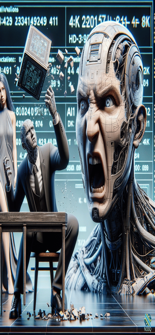 Cyborg Shattering Data Cube Before Angry Android