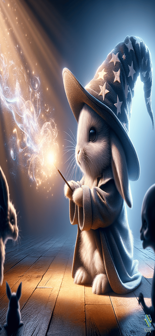 Bunny Wizard Casting Magic Spell