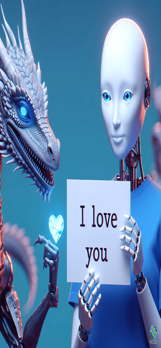 Robotic Dragon Offers Heart to Android