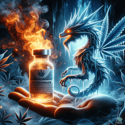 Ice Dragon and Cannabis Potion Vial