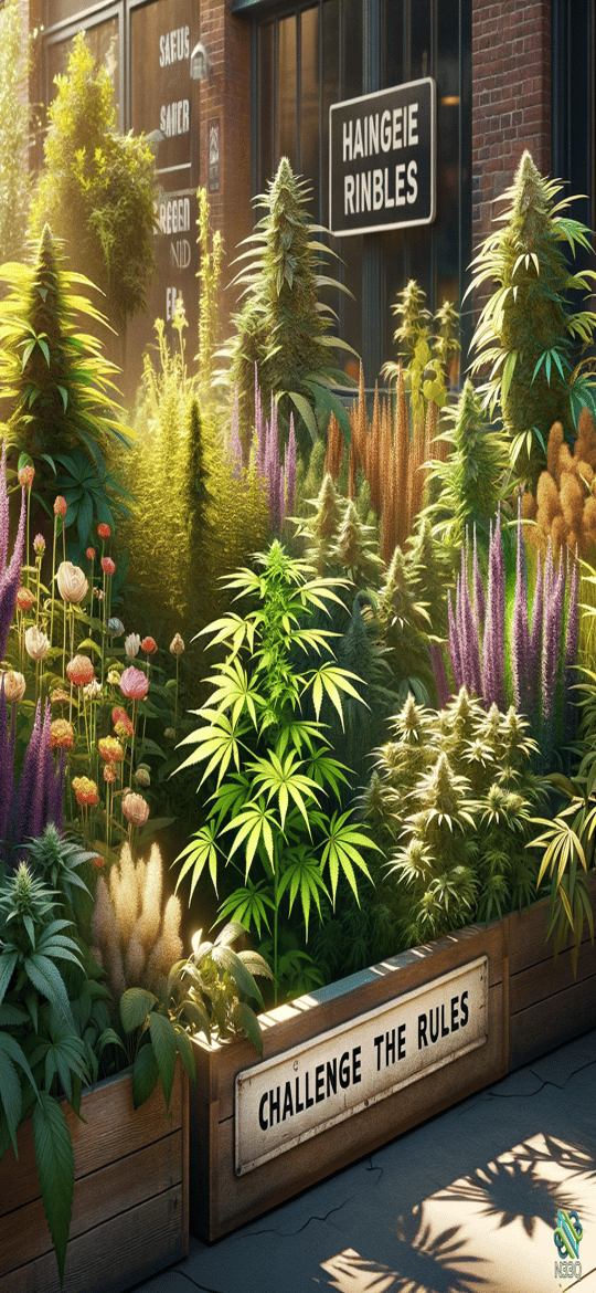 Cannabis Plants in Urban Planter Box
